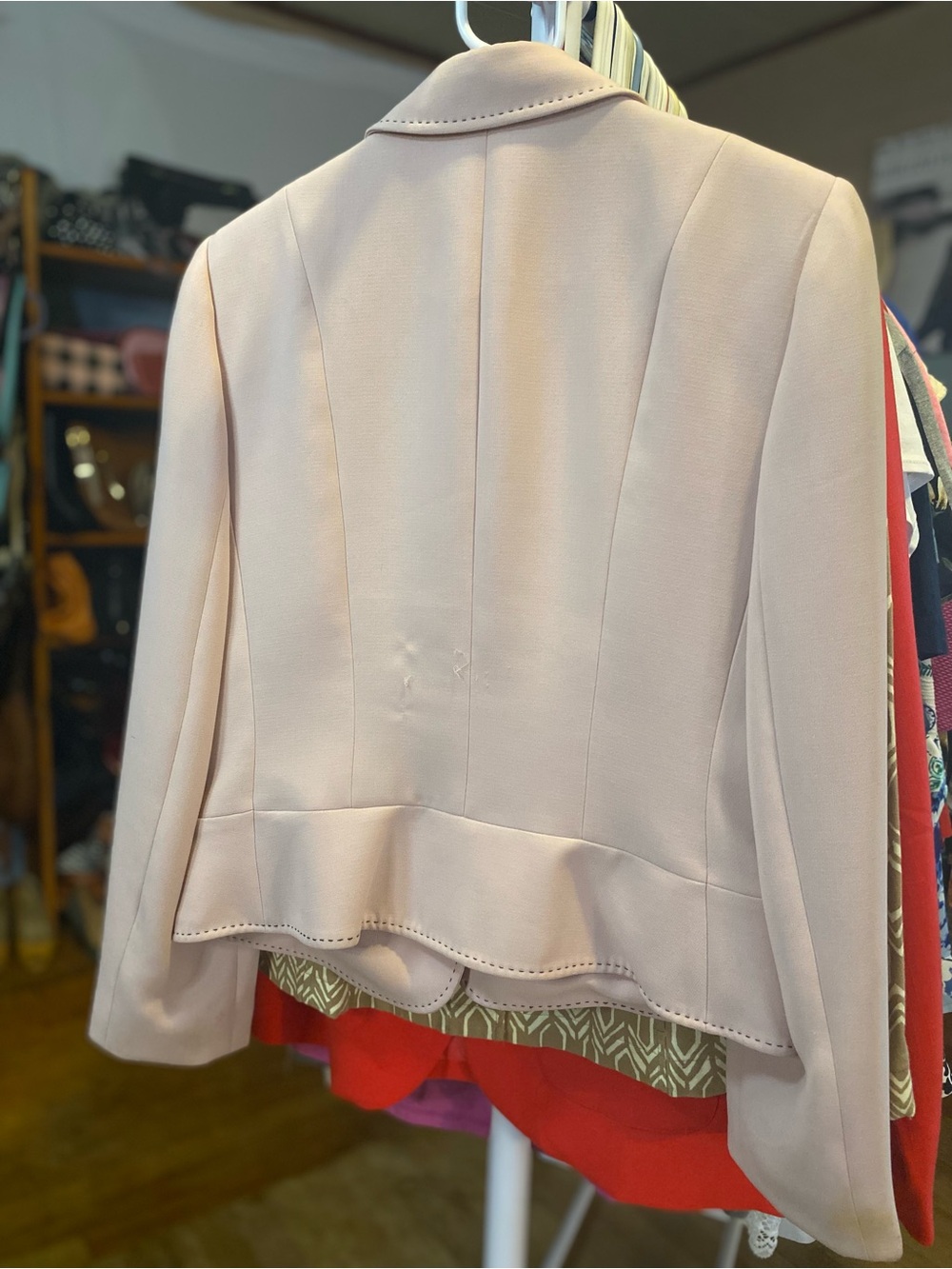 Tahari ASL Light Pink Scalloped Collar Blazer - Picture 9 of 10